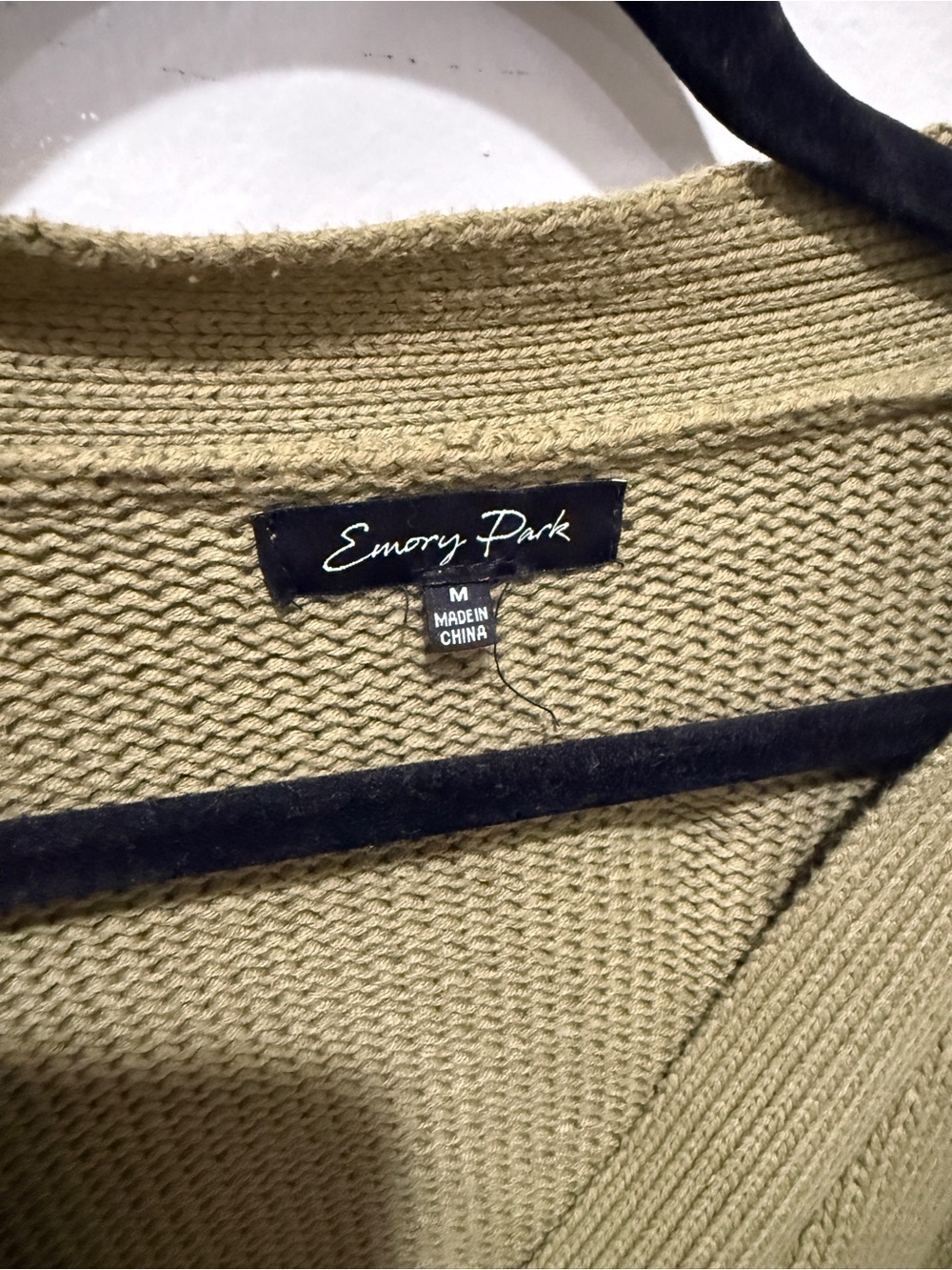 Emory Park Olive Green Knit Oversized Korean Cardigan Cropped M fits XS / S - Picture 4 of 6